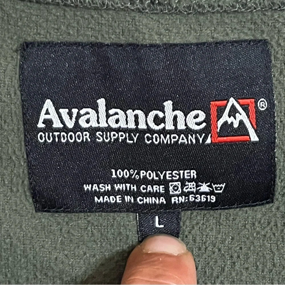 Men's Avalanche Long Sleeve Quarter Zip Fleece Jacket Size Large Green‎